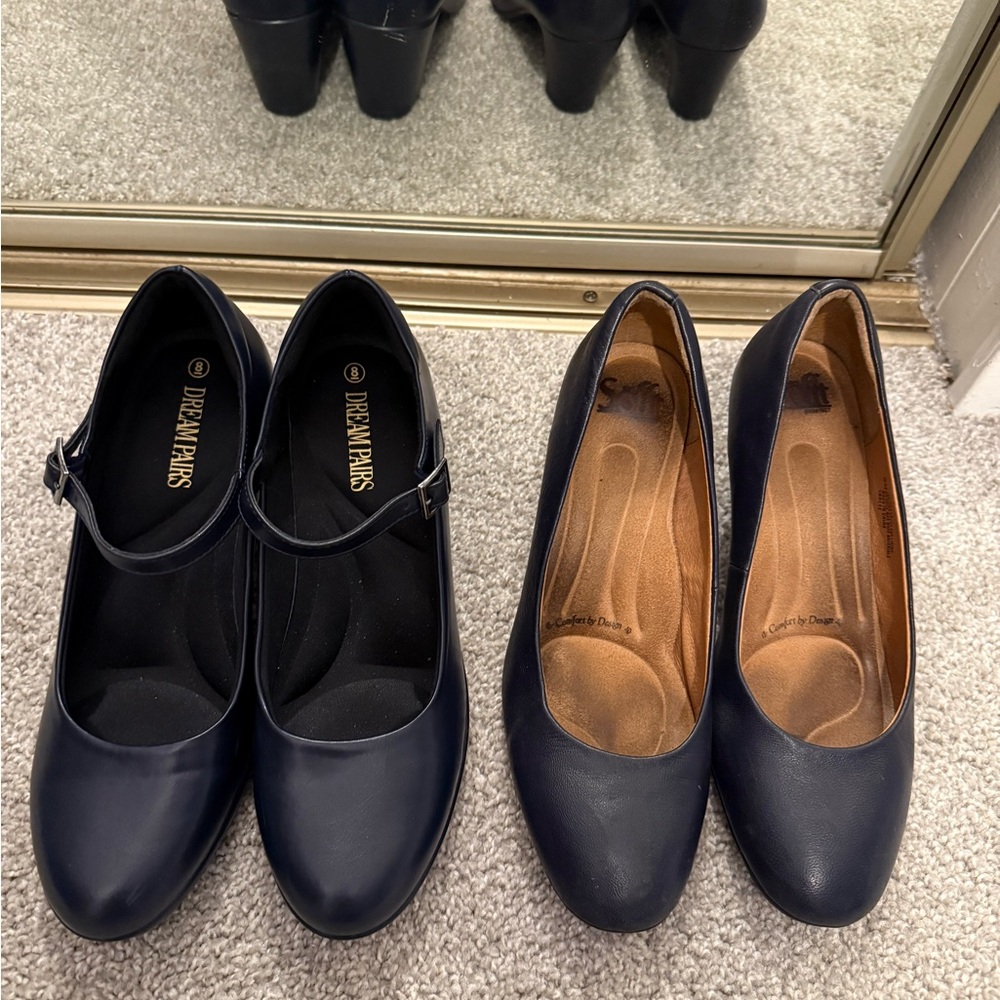 Soft brand well worn and dream pairs practically new size 8 blue $30 for both.